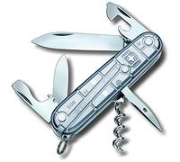 Victorinox Spartan Couteau de Poche Suisse, Léger, Couteau Multifonction, 12 Fonctions, Lame, Ouvre Boite, Tire Bouchon, Argent Transparent