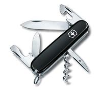 Victorinox Spartan Couteau Suisse de Poche, Multitool 12 Fonctions, Noir | Idéal pour camping et EDC avec grande lame, tire-bouchon et ouvre-boîtes. Compact 91 mm, robuste et fabriqué en Suisse