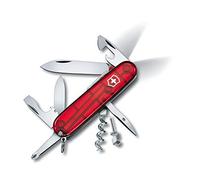 Victorinox Spartan Lite Couteau de Poche Suisse, Léger, Multitool, 15 Fonctions, Grand Lame, Tire Bouchon, Led, Rouge Transparent