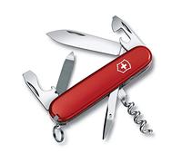 Victorinox Sportsman Couteau de Poche Suisse, Léger, Couteau Multifonction, 13 Fonctions, Grand Lame, Ouvre Boite, Tire Bouchon, Rouge