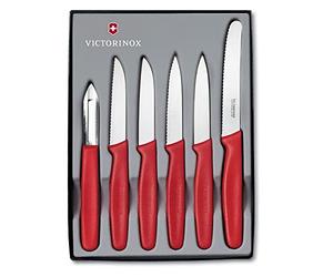 Victorinox Standard Set de 6 Couteau d’Office, 6 pieces, Résistant au lave-vaisselle, Lame très aiguisée, Acier Inoxydable, 30 x 5 x 5 cm