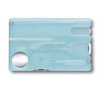 Victorinox Swiss Card Soins des Ongles, Multitool de Poche Suisse, Taille de La Carte de Crédit, 13 Fonctions, Lime à Ongles, Ciseaux, Bleu Clair Transparent