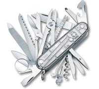 Victorinox Swiss Champ Couteau de Poche Suisse, Léger, Multitool, 31 Fonctions, Lame, Ciseaux, Tire Bouchon, Argent