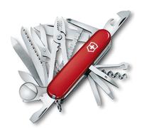 Victorinox Swiss Champ, Swiss Army Knife, Couteau de Poche Suisse, Léger, Multitool, 33 Fonctions, Lame, Ciseaux, Tire Bouchon, Rouge