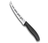 Victorinox Swiss Classic Couteau à Beurre et Fromage à Pâte Molle, Noir | Lame perforée en acier inoxydable à double pointe avec tranchant denté, manche ergonomique, lavable au lave-vaisselle.
