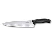 Victorinox Swiss Classic Couteau à Découper Professionnel 25 cm Noir | Lame alvéolée extra-tranchante en acier inoxydable pour des coupes précises de viande. Manche robuste. Swiss Made
