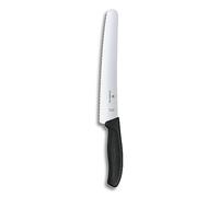 Victorinox Swiss Classic Couteau à Pain avec Tranchant Denté, Inoxydable, Acier Inoxydable, Boîte Cadeau, Noir