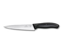Victorinox Couteau à trancher Swiss Classic – Lame extra-tranchante 15 cm inox, manche plastique noir