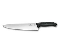 Victorinox Swiss Classic, Couteau à trancher professionnel, Lame extra-tranchante, tranchant droit, 20 cm, manche plastique, acier inoxydable, noir