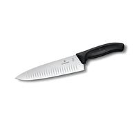 Victorinox Swiss Classic, Couteau à trancher professionnel, Lame extra-tranchante, tranchant en forme de bulbe, 20 cm, Manche plastique, Acier inoxydable, noir