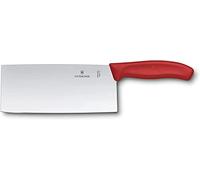 Victorinox Swiss Classic Couteau de Chef, Forme Chinoise, Coffret Cadeau, Lame de 18 cm, Rouge