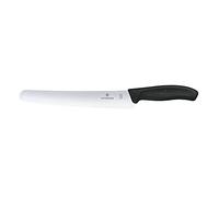 Victorinox Swiss Classic, Couteau de pâtissier professionnel, Lame extra-tranchante, Taille dentée, 22 cm, Acier inoxydable, Noir