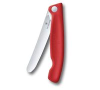 Victorinox Swiss Classic Couteau de pique-nique pliable pour les randonnées, fruits, légumes, petits pains, saucisses, avec lame droite, Extra tranchant, Rouge