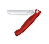 Victorinox Swiss Classic Couteau à légumes pliable, Pour pique-nique, camping, Lame extra-tranchante, Taille droite, Rouge