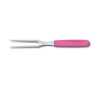 Victorinox Swiss Classic, Fourchette à découper professionnelle, Lame extra-tranchante, 15 cm, Manche plastique robuste, Acier inoxydable, rose