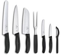 Victorinox Swiss Classic, Set de couteaux de cuisine professionnel, 7 pièces, Noir