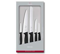 Victorinox Swiss Classic, Jeu de Couteaux de Cuisine, 5 Pièces en Boîte Cadeau, Lame en Acier Inoxydable, Noir