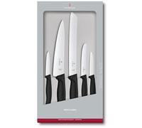 Victorinox Swiss Classic, Jeu de Couteaux de Cuisine, 5 Pièces en Boîte Cadeau, Lame en Acier Inoxydable, Noir