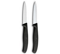 Victorinox Swiss Classic Lot de 2 Couteaux à Tomates et à Éplucher, Noir