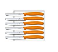 Victorinox Swiss Classic Lot de 6 Couteaux à Pain - Nouvelle poignée Orange