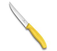 Victorinox Swiss Classic Set de 2 Couteaux à Steak Gourmet, Tranchant Denté, Résistant au lave-vaisselle, Fabriqué en Suisse, Jaune
