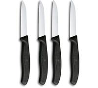 Victorinox Swiss Classic Set de couteaux à éplucher pour fruits et légumes, 2 pièces, Coupe droite, Extra tranchant, Noir (Lot de 2)