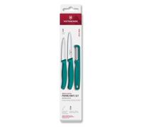 Victorinox Swiss Classic Set de couteaux à légumes avec éplucheur, couteau à éplucher et couteau à tomates, 3 pièces, Lame extra tranchante, Vert