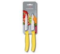 Victorinox SwissClassic couteaux à légumes jaunes 10 cm, set de 2 dont 1 normal et 1 dentelé, VT6-7796-L8B
