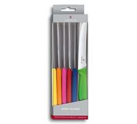 Victorinox 6.7839.6g Coffret 6 Couteaux De Table/Tomates, Lame Crantée 11 Cm Inox, Bout Rond, Manche Polypro. Couleurs Assorties