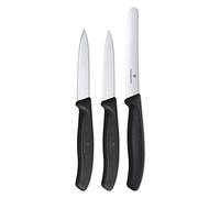 Victorinox 6.7113.3 Set de 3 Couteau d’Office, Acier Inoxydable, Noir, 30 x 5 x 5 cm