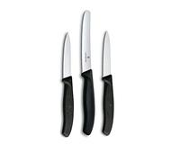 Victorinox Swiss Classic Set de Couteaux de Cuisine, 3 Pièces, Inoxydable, Passe au Lave-Vaisselle, Noir