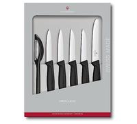 Victorinox Swiss Classic Set de couteaux à légumes, 6 pièces, Lame extra-tranchante, Manche plastique robuste, Inoxydable, Swiss-Made
