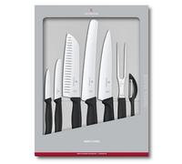 Victorinox Swiss Classic, Set de couteaux de cuisine professionnel, 7 pièces, Noir