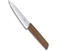 Victorinox Swiss Ideal Couteau d’Office dans un Emballage Cadeau, 15 Cm, Bois de Noyer