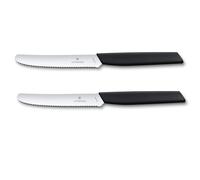 Victorinox Swiss Modern Couteaux à Tomates et Table, 2 Pièces, Noir