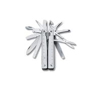Victorinox Swiss Tool X Multitool, Couteau Multifonctions, 26 Fonctions | Pince à bec, ciseaux et scies pour bricolage et réparation. Acier inoxydable avec étui en cuir. Fabriqué en Suisse.