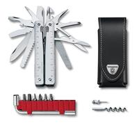 Victorinox Swiss Tool X Plus Couteau de Poche Suisse, Couteau Multifonction, 37 Fonctions, Tire Bouchon, Lame Fixe, Etui, Argent
