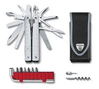 Victorinox Swiss Tool X Plus Multitool, 37 Fonctions, Argent, avec Étui | Pince à bec, scie à bois, ciseaux et tire-bouchon. Idéal pour bricolage, réparation et camping. 115 mm, Swiss Made