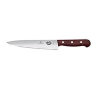 Victorinox Wood, Couteau à trancher professionnel, Lame extra-tranchante, tranchant droit, 19 cm, Manche en bois noble, Acier inoxydable, brun
