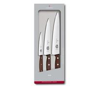 Victorinox Jeu de 3 couteaux Wood – Manche en bois, acier inoxydable, couteau d'office