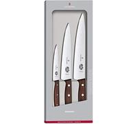 Victorinox Wood Jeu de 3 Couteaux à Découper, Manche en Bois, Couteau d’Office, Couteaux à Découper, Inoxydable