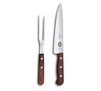 Victorinox Wood Jeu de Couverts de Service à Viande, 2 Pièces, Couteau à Découper, Fourchette à Viande et Rôti, en Boîte Cadeau