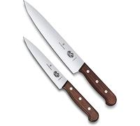 Victorinox Wood Service à Découper, Set de 2 Couteaux en Acier, Brun | Couteau d office et couteau à découper en bois d érable pour une précision professionnelle. Fabriqué en Suisse