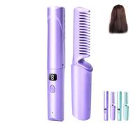 Victorious Act Comb, Victoriousact Hairdressing Comb,Mini Dual Purpose Curling Iron, Rechargeable Mini Hair Straightener, 2-In-1 Portable Curling, Rechargeable 2-In-1 Portable Curling (Violet)