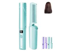 Victorious Act Comb, Victoriousact Hairdressing Comb,Mini Dual Purpose Curling Iron, Rechargeable Mini Hair Straightener, 2-In-1 Portable Curling, Rechargeable 2-In-1 Portable Curling (Menthe)