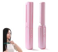 Victoriousact Comb, Victorious Act Comb, Victoriousact - Latest Hairdressing Comb, Victoriouscat Hair Comb, 2 in 1 Straight & Curl Comb, Rechargeable Mini Hair Straightener (Pink)