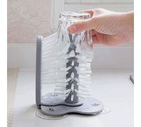 Victory-eu Brosse de nettoyage de bouteille d'eau en verre avec base d'aspiration Brosse à poils pour tasse à bière, tasse à pied long, verre à vin rouge et plus encore Bar Cuisine évier Outils de