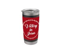 Victory in Jesus - Passover Easter Crown Thorns Praise Red Gobelet isotherme en acier inoxydable double paroi