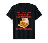Victory is a Dish Served Pizza Froide Motif Football T-Shirt