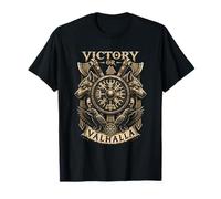 Victory Or Valhalla Viking Wolf Raven - Norse Mythology T-Shirt